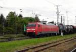 Am 07.05.2015 kam die 152 028-7 von der DB aus Richtung Hannover nach Stendal und fuhr weiter in Richtung Magdeburg .