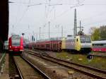 Am 21.10.2015 kam 152 197 mit ihrem VW Autozug aus Berlin nach Stendal und fuhr weiter nach Hannover.