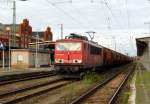 Am 1.07.2014 kam 155 135-7 von der Railion aus Richtung Magdeburg nach Stendal und fuhr weiter in Richtung Wittenberge.
