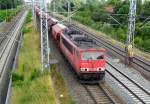 Am 7.07.2014 kam die 155 114-2 von der Railion   aus der Richtung Stendal und fuhr nach Wittenberge .