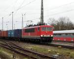 Am 03.01.2015 kam die 155 196  MEG 705  aus Richtung Magdeburg nach Stendal und fuhr weiter in Richtung Wittenberge.