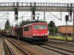 Am 23.07.2015 kam die 155 148-0 von der Railion aus Richtung Braunschweig nach Niederndodeleben und fuhr weiter in Richtung Magdeburg .