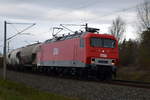 Am 21.01.2021 kam die 156 003-6 von der MEG - Mitteldeutsche Eisenbahn GmbH, aus Richtung Wittenberge und fuhr weiter in Richtung Stendal .