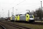 Am 15.03.2015 kamen die 182 522-3 und die 182 519-9 von der MRCE dispolok aus Richtung Hannover nach Stendal und fuhren weiter in Richtung Magdeburg .
