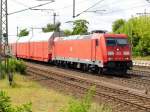 Am 2.07.2014 kam die 185 355-5 von der DB aus Richtung Braunschweig nach Niederndodeleben und fuhr weiter in Richtung Magdeburg .