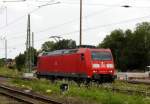 Am 16.07.2014 Rangierfahrt von die 185 180-7  von der DB in Stendal.