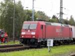Am 30.09.2014 kam die 185 309-2 von der Railion aus Richtung Salzwedel nach Stendal und fuhr weiter in Richtung Magdeburg .