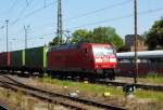 Am 24.05.2015 kam die 185 182-3 von der DB aus Richtung Berlin nach Stendal und fuhr weiter in Richtung Salzwedel  .