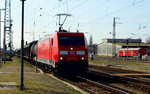 Am 02.04.2016 kam die 185 234-2 von DB Schenker aus Richtung Hannover nach Stendal und fuhr weiter in Richtung Magdeburg .