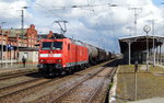 Am 28.04.2016 kam die 185 031-2 von DB Schenker aus Richtung Magdeburg nach Stendal und fuhr weiter in Richtung Hannover .