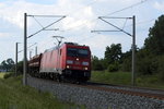 Am 09.06.2016 kam die 185 390-2  von  DB Schenker aus Richtung Wittenberge und fuhr weiter in Richtung Stendal .