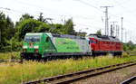 Am 15.06.2017 fuhren die 185 389-4   und die  232 347-5 von Stendal in Richtung Magdeburg .