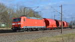 Am 26.02.2021 kam die 185 168-2 von  DB Cargo Deutschland AG, aus Richtung  Stendal und fuhr weiter in Richtung    Wittenberge .