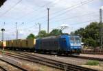 Am 17.05.2014 kam die 185 510-5 von der METRANS aus der Richtung Magdeburg nach Stendal und fuhr weiter nach Hamburg .