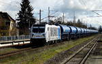 Am 21.03.2019 kam die 187 341-3 von  Raildox ( Railpool)  aus Richtung Stendal nach  Osterburg (Altmark) und fuhr weiter in Richtung Wittenberge .