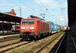 Am 11.07.2014 kam die 189 012-8 von der DB aus Richtung Magdeburg nach Stendal und fuhr weiter in Richtung Wittenberge.