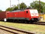 Am 17.08.2014 kam die 189 008-6 von der DB aus Richtung Magdeburg nach Stendal und fuhr weiter in Richtung Salzwedel .