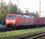 Am 4.10.2014 kam die 189 008-6 von der DB aus Richtung  Salzwedel nach Stendal und fuhr weiter in Richtung Magdeburg.