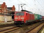 Am 10.10.2014 kam die 189 003-7 von der DB aus Richtung Magdeburg nach Stendal und fuhr weiter in Richtung Salwedel.