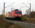-br-6-189-db-es-64-f4/383388/am-14112014-kam-die-189-016-9 Am 14.11.2014 kam die 189 016-9 von der DB aus Richtung Wittenberge und fuhr weiter nach Stendal . 
