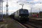 Am 08.10.2016 kam die 193 215-1 von der  LTE Logistik (ELL) aus Richtung Salzwedel nach Stendal und fuhr weiter in Richtung Magdeburg .