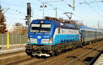 Am 15.02.2019 kam die 193 296-1 von der ČD - České dráhy a.s., Praha(ELL) aus Richtung Hamburg nach Wittenberge und fuhr weiter in Richtung Berlin.