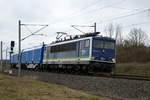 Am 06.03.2021 fuhr die 155 045-9 von der IntEgro Verkehr GmbH,- PRESS von Borstel nach Stendal .