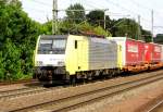 Am 1.08.2014 kam die 189 203 von der ERS Railways (MRCE Dispolok) aus Richtung Magdeburg nach Niederndodeleben und fuhr weiter in Richtung Braunschweig .