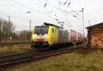 Am 10.04.2015 kam die 189 202 von der ERS Railways ( MRCE dispolok ) aus Richtung Magdeburg nach Stendal und fuhr weiter in Richtung Hannover .