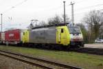 Am 14.04.2015 kam die 189 202 von der ERS Railways ( MRCE dispolok ) aus Richtung Magdeburg nach Stendal und fuhr weiter in Richtung Hannover .