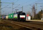 Am 09.03.2016 kam die 189 285-0  von der  Rurtalbahn Cargo (MRCE Dispolok) aus Richtung Braunschweig nach Niederndodeleben und fuhr weiter in Richtung Magdeburg .