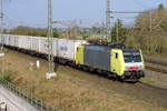 Am 28.04.2020 kam die  189 205 von der Rail Force One B.V., Rotterdam-Pernis   ( Dispolok GmbH,) aus Richtung Salzwedel nach Stendal .