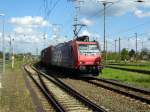 Am 06.05.2015 kam die 482 032-0 von der HSL ( SBB Cargo) aus Richtung Magdeburg nach Stendal und fuhr weiter in Richtung Salzwedel .